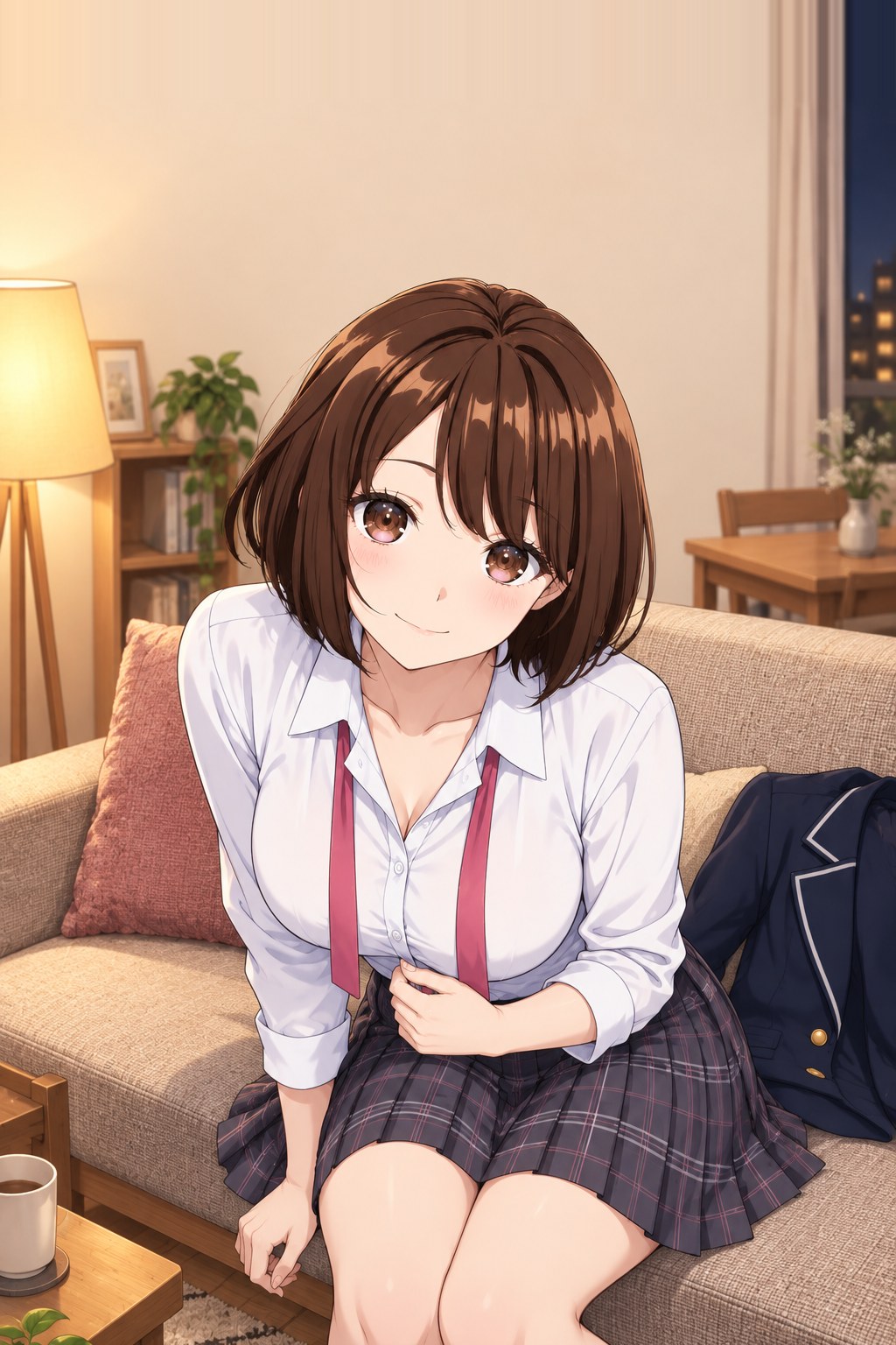ソファで上目遣いのやっちゃん