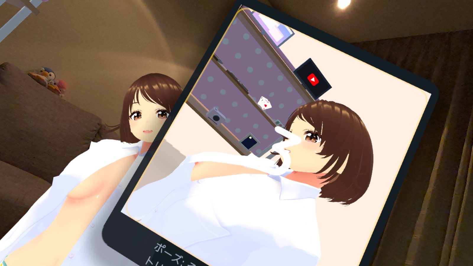 手に持ったカメラで撮っている画面